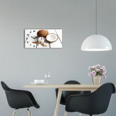 Wallmuralia Skleněné hodiny na stěnu tiché Kokosový olej černé 60x30 cm