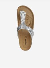 Geox Dámské kožené pantofle ve stříbrné barvě Geox Brionia 36