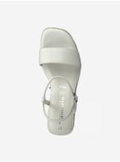 Tamaris Bílé kožené sandály na klínku Tamaris 41