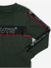 Levis Černo-zelené klučičí tričko s dlouhým rukávem Levi's 128