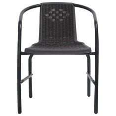 Vidaxl Zahradní židle 6 ks plastový ratan a ocel 110 kg