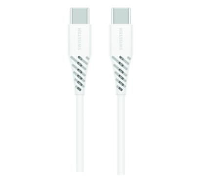 SWISSTEN Data kabel Textile USB-C/USB-C (PD) 5A (100W) 1,5 m, bílá