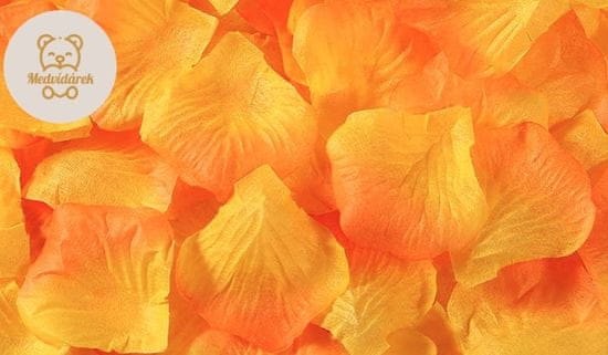 Medvídárek Okvětní lístky růže 800 ks - oranžovo žluté