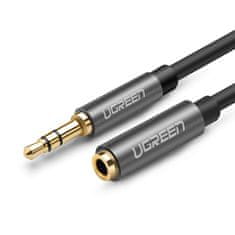 Ugreen 10592 samec 3.5 mm Jack / samice 3.5 mm Jack audio kabel 1m Silver