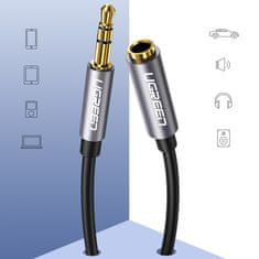 Ugreen Audio kabel Ugreen (10595), pozlacené konektory - Jack 3,5 mm, prodlužovací 3 m - černý