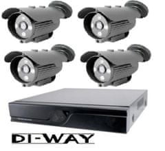 DI-WAY Zvýhodněný set: DI-WAY HDCVI 4 + 1 kamerový systém 720P, 3.6mm