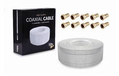 Opticum Set Koaxiální kabel OPTICUM RG6 AX2S-48, 50m + 10 x konektor F GOLD