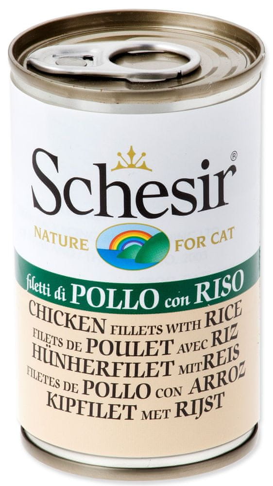 Schesir Konzerva Cat kuřecí + rýže 12 x 140g