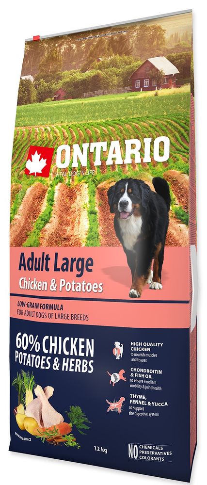 Levně Ontario Adult Large Chicken & Potatoes 12kg