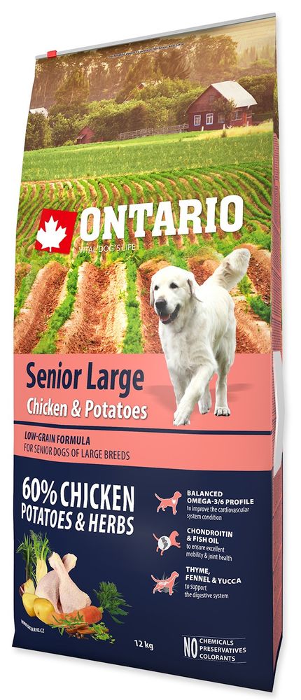 Levně Ontario Senior Large Chicken & Potatoes 12kg