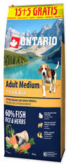Ontario Adult Medium 7 Fish & Rice 15 + 5 kg