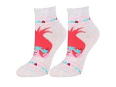 Šedé dětské ponožky s růžovými vzory TROLLS, 23-26 EU 