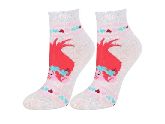 Šedé dětské ponožky s růžovými vzory TROLLS
