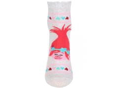 Šedé dětské ponožky s růžovými vzory TROLLS, 23-26 EU 