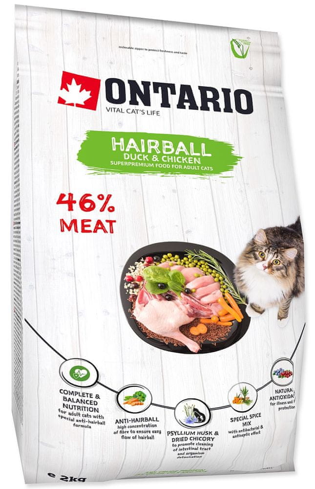 Levně Ontario Cat Hairball 2kg