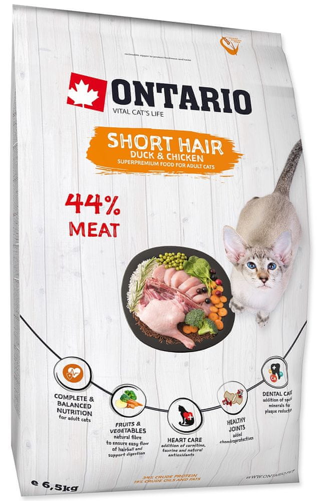 Levně Ontario Cat Shorthair 6,5kg