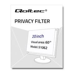 Qoltec Privátní filtr RODO pro monitor 20" | 16:10