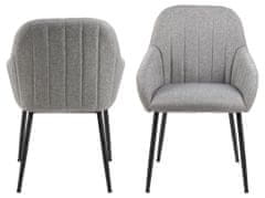 Design Scandinavia Jídelní židle Trudy (SET 2 ks), tkanina, šedá 