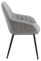 Design Scandinavia Jídelní židle Trudy (SET 2 ks), tkanina, šedá 