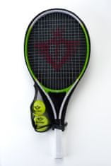 TWM 25palcová zelená tenisová raketa se dvěma míčky