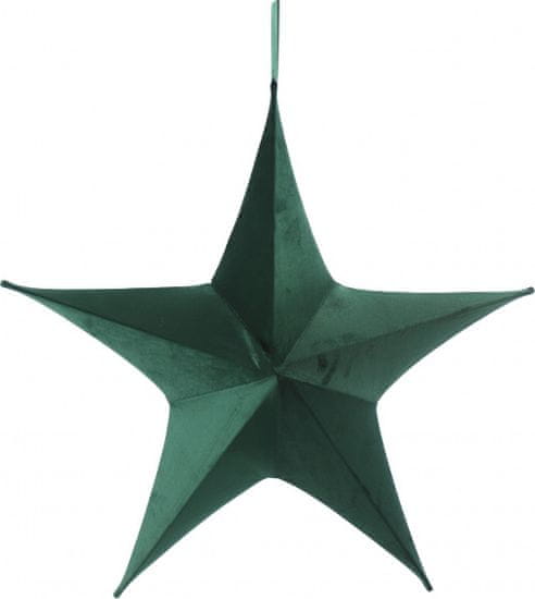 TWM Vánoční hvězda Maria, 65 cm, přívěsek ze zeleného sametu