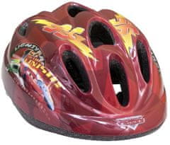 TWM Cyklistická helma Cars junior červená / žlutá, velikost 52-56 cm