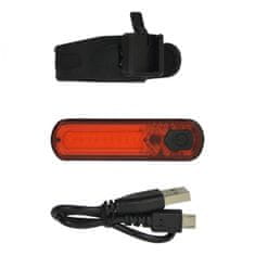 TWM USB COB LED zadní světlo dobíjecí černá / červená 3dílná