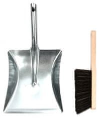 TWM lopatka a kartáč 20 x 20 cm ocel / stříbrné dřevo