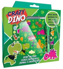 TWM Diář s propiskou Crazy Dino 23 cm, zelený papír