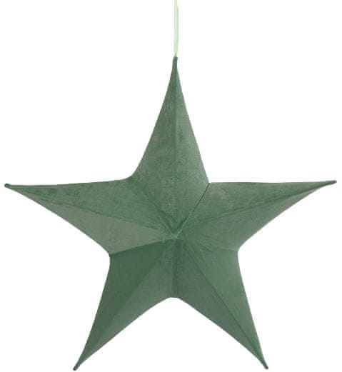 TWM Vánoční přívěsek kormidlo Maria 65 cm, samet, světle zelená