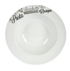 TWM talíř na těstoviny, 30 x 7 cm, porcelán bílý / černý