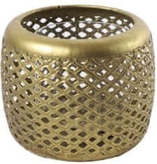 TWM stojánek na čajovou svíčku Alycia 14,5 x 11,5 cm ocel zlatá