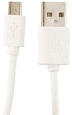 TWM Micro USB nabíjecí kabel 1 metr PVC bílý