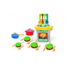 TWM dětská kuchyňka s příslušenstvím a různobarevným nádobím