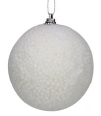 TWM 10 cm bílé vánoční koule, 4 kusy