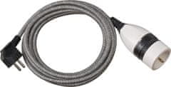 TWM IP20 prodlužovací kabel 3 metry PVC / textil černá / bílá