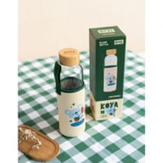 TWM Koya láhev na pití 500 ml 7 x 23,5 cm čiré / béžové sklo