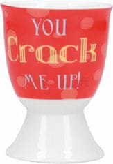 TWM pohár na vejce You Crack Me Up! 5 x 7 cm bílý / červený porcelán
