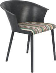 TWM Židle Olivia 74 cm polyester / černá bavlna