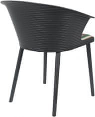 TWM Židle Olivia 74 cm polyester / černá bavlna