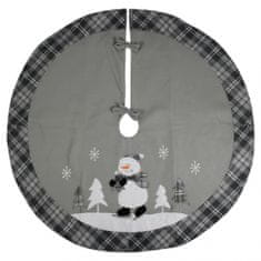 TWM Sukně sněhulák vánoční stromek 90 cm, polyester šedá / bílá