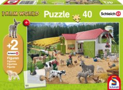 TWM Puzzle Farm World junior zelený karton 40 dílků