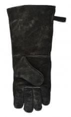 TWM Černá kožená grilovací rukavice 18,8 x 41 cm