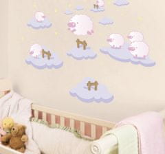TWM samolepka na zeď Baby Sheep girls 50 x 70 cm vinyl růžová