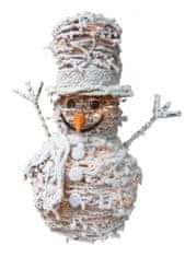TWM Vánoční figurka se sněhulákem, 50 cm ve dřevě, hnědá / bílá