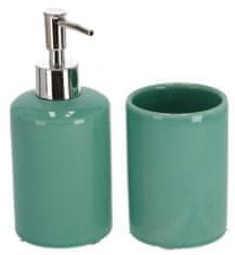 TWM 2dílná sada koupelnových doplňků ze zelené keramiky