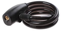 TWM spirálový kabelový zámek s klikou 1000 x 10 mm černý