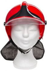 TWM hasičská přilba s červenou ochranou krku