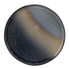 TWM kachlová dekorace Břečťan 19,5 cm, keramická šedá / modrá