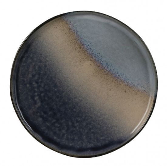 TWM kachlová dekorace Břečťan 19,5 cm, keramická šedá / modrá